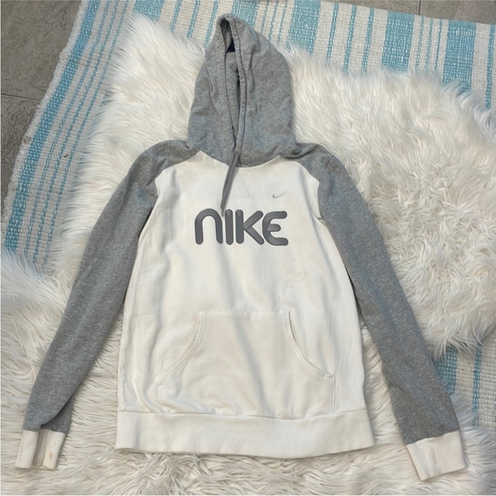 Nike Women's or girls Gray and White Pullover Hoodie